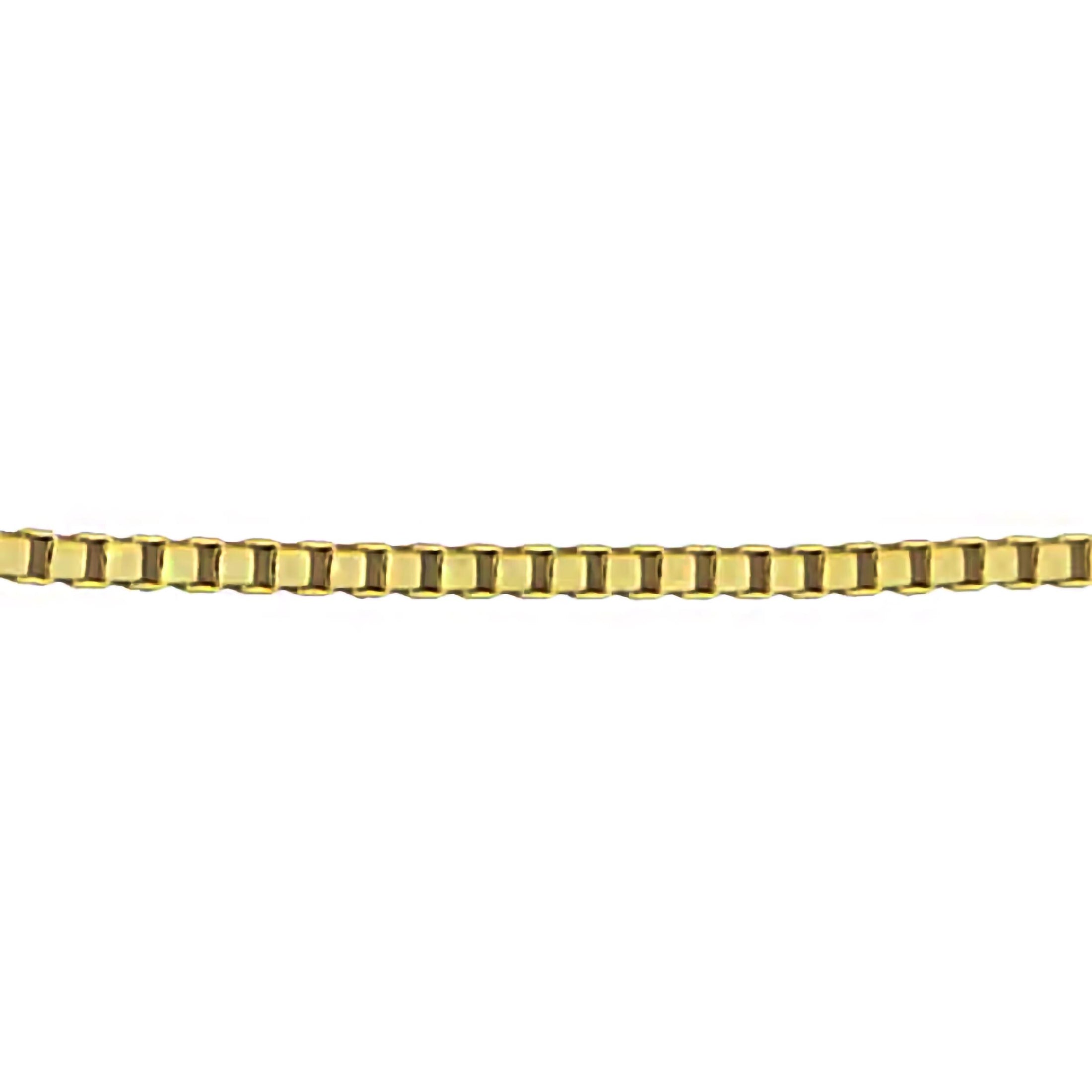 14K Yellow Gold Box Chain Necklace – 1.25mm Dainty Square Link Gold Chain for Women Men – Solid Gold Chain 16"–26"