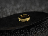 14K gold plated bark texture comfort-fit ring