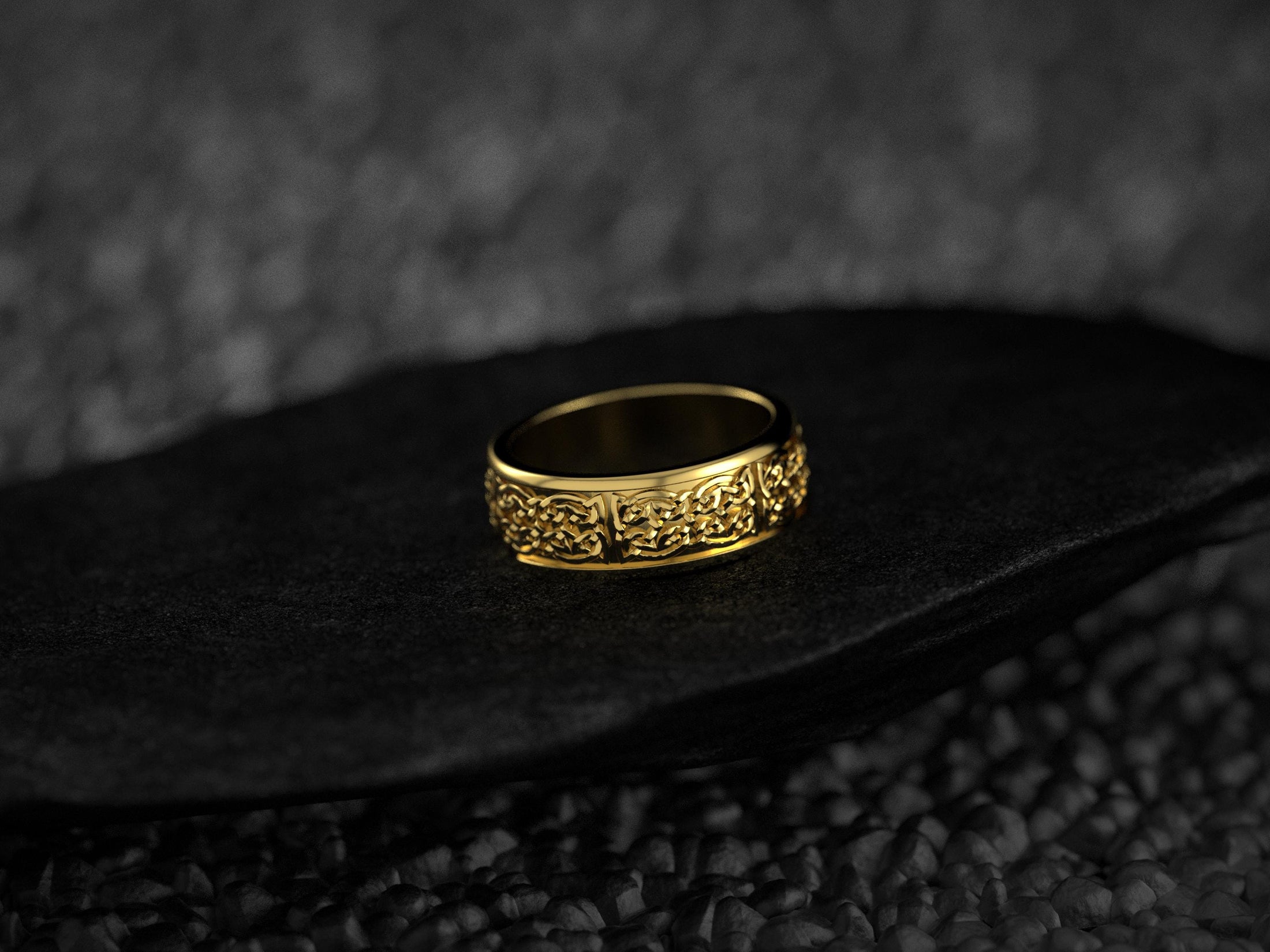 Gold plated Celtic knot rings for men and women,