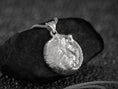 Load image into Gallery viewer, Rhodium plated curled tiger pendant,
