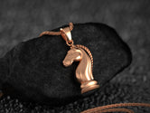 Rose gold horse chess pendant jewelry,