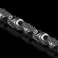 Load image into Gallery viewer, Oxidized Viking knot chain with engraved Norse pattern links
