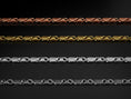 Load image into Gallery viewer, Multi-finish lineup of scroll chains in silver, gold, and rose gold

