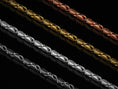 Load image into Gallery viewer, Multi-finish lineup of scroll chains in silver, gold, and rose gold
