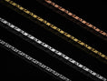 Load image into Gallery viewer, All finish options of clover chain – silver, gold, rose, oxidized
