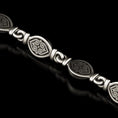 Load image into Gallery viewer, Close-up of oxidized 925 silver tribal necklace with swirl patterns,
