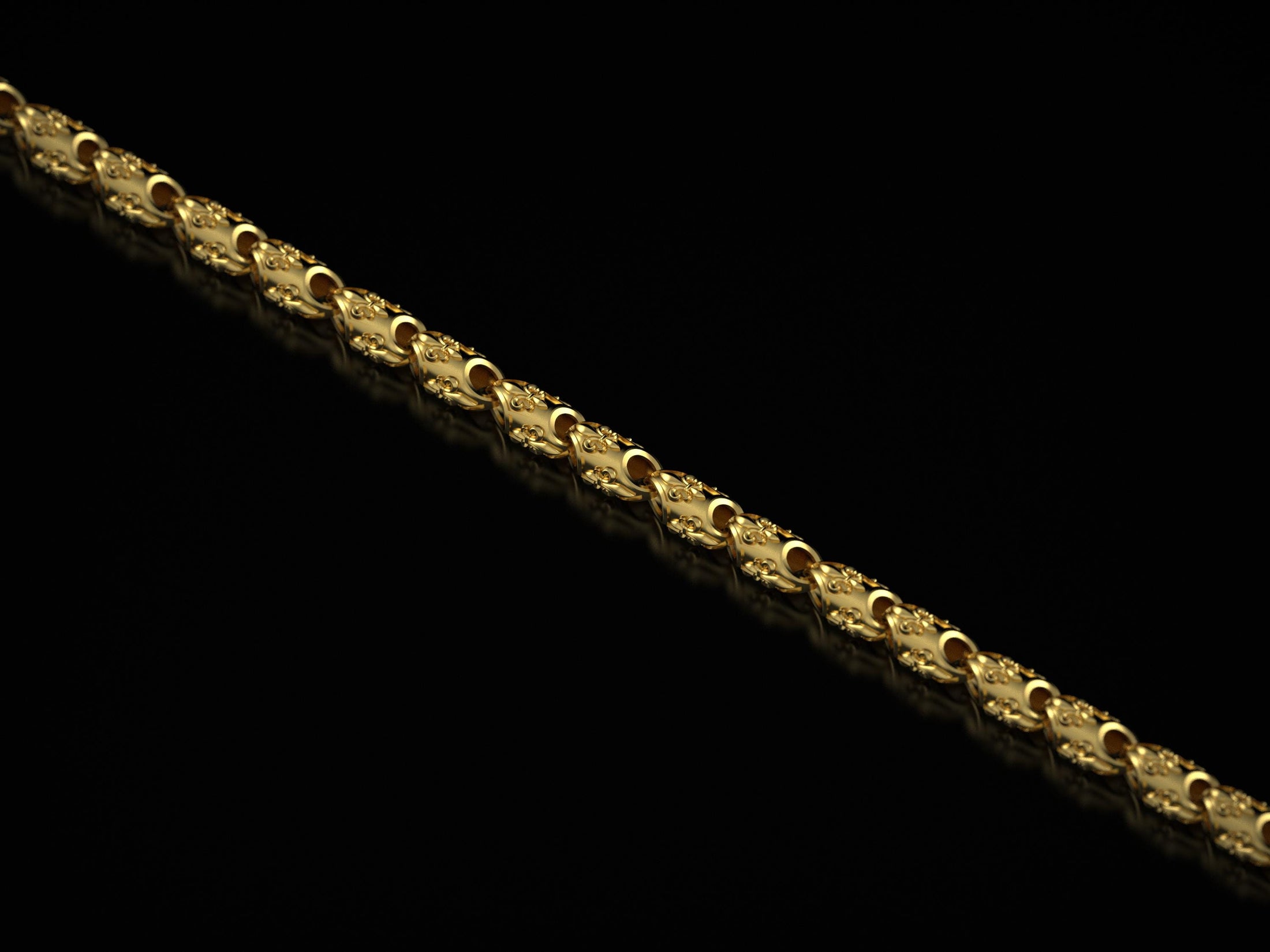 Gold plated fleur-de-lis link chain for men