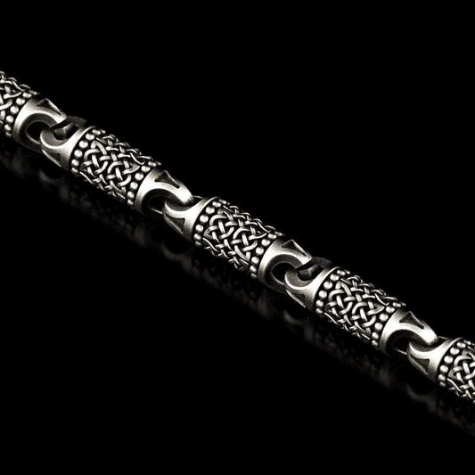 Full view of oxidized Norse-style link chain