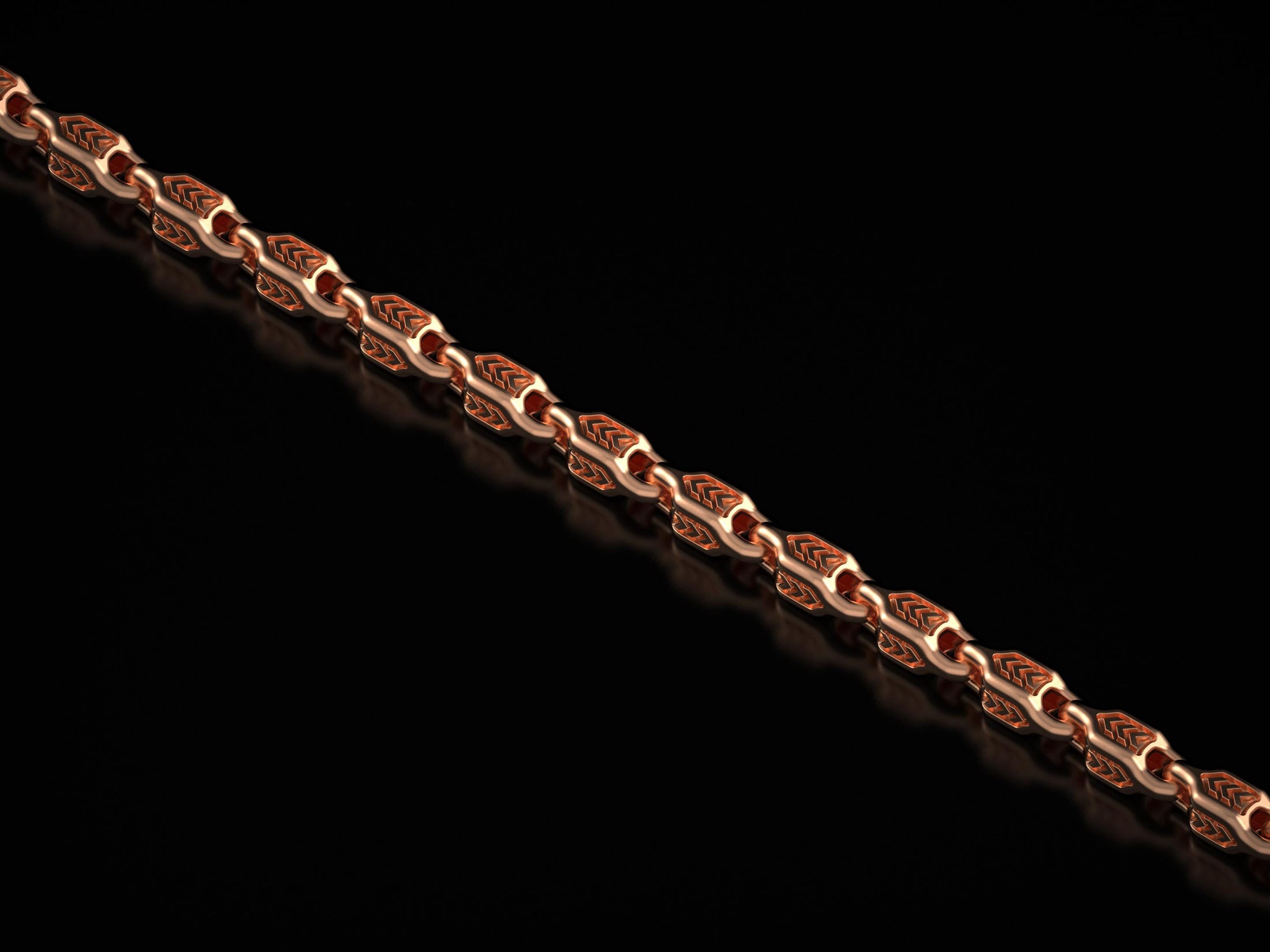 Rose gold-plated arrow link necklace