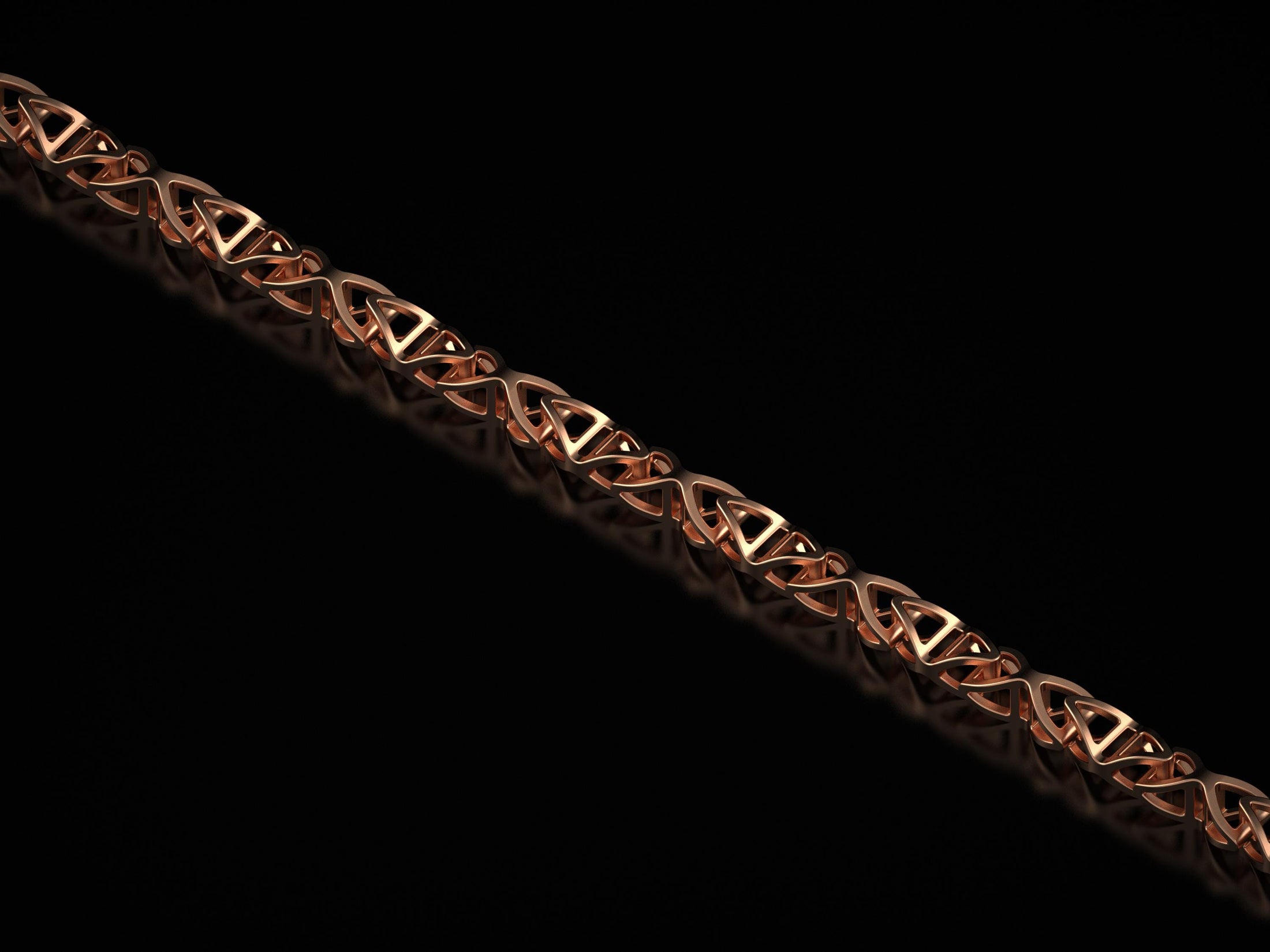 Rose gold-plated scientific chain design