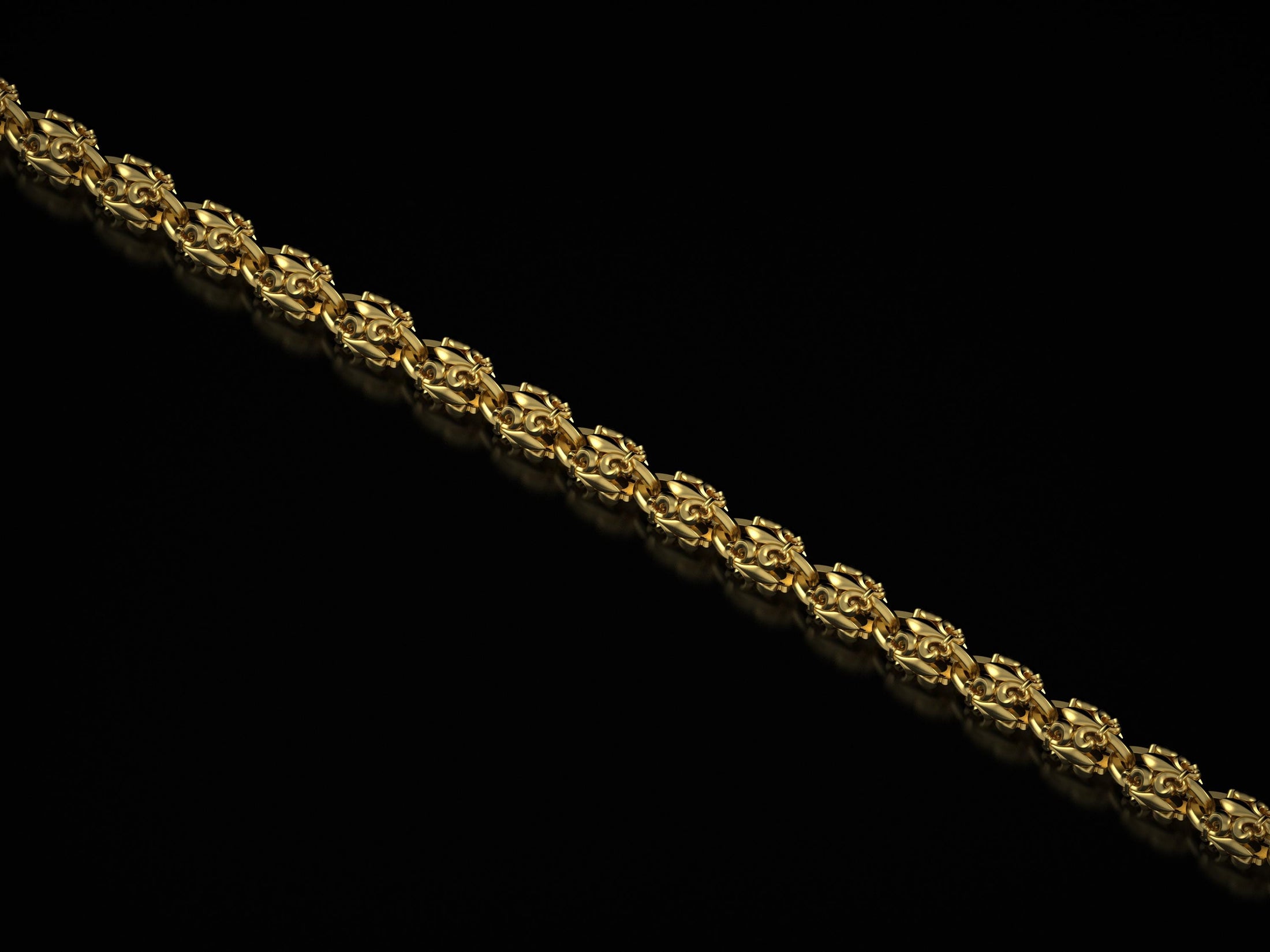 Fleur-de-Lis Link Chain Necklace – 925 Sterling Silver