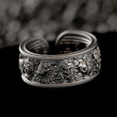 Adjustable Greek gods ring with Hellenic architecture motif