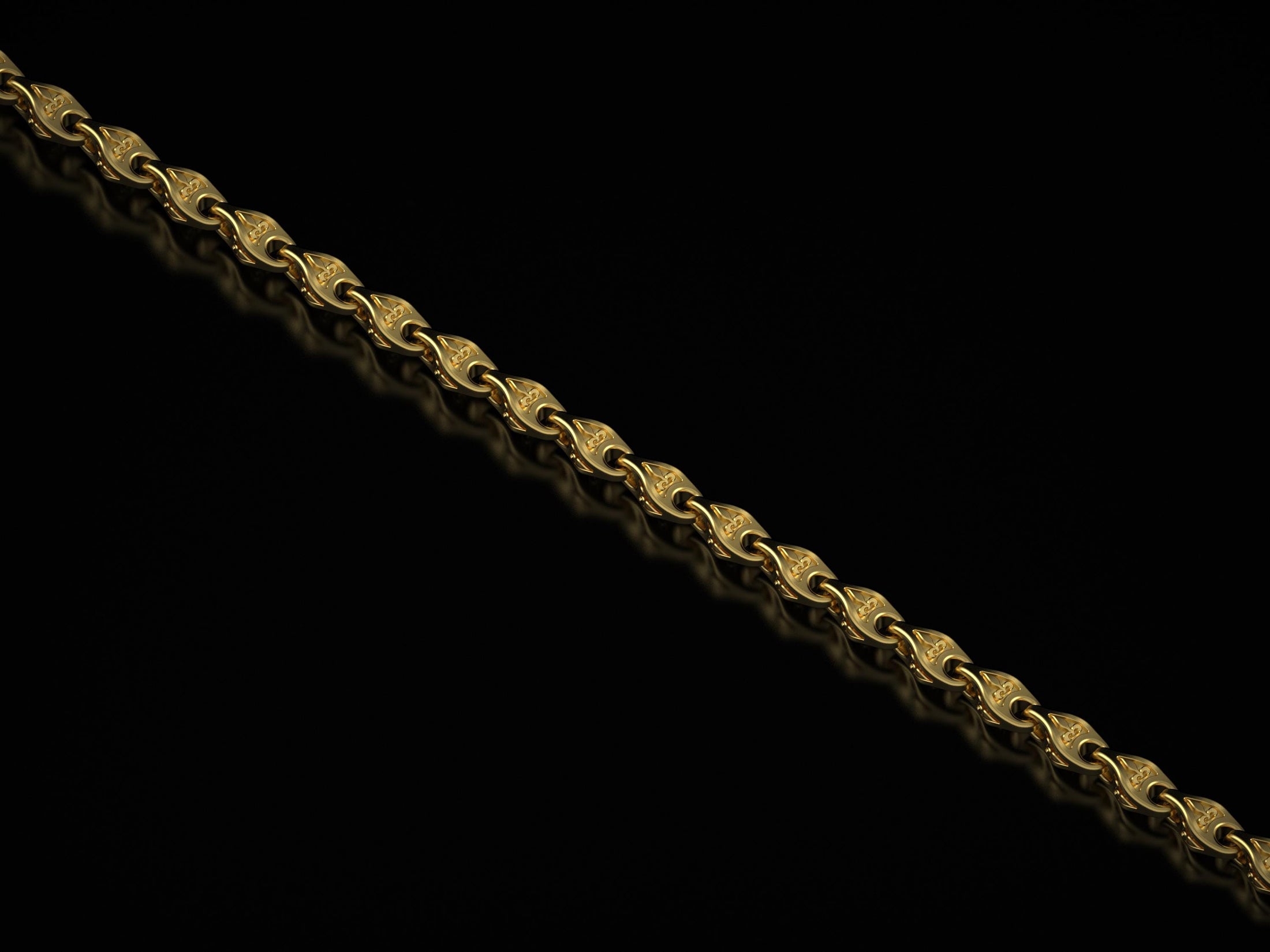 Gold version of royal link chain