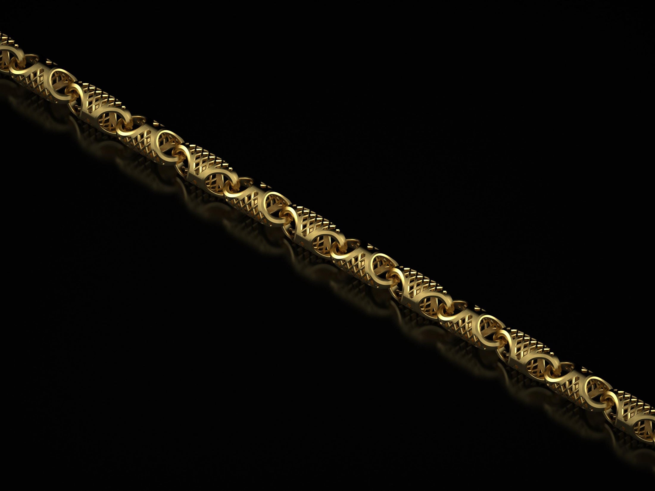 Woven pattern gold vermeil chain