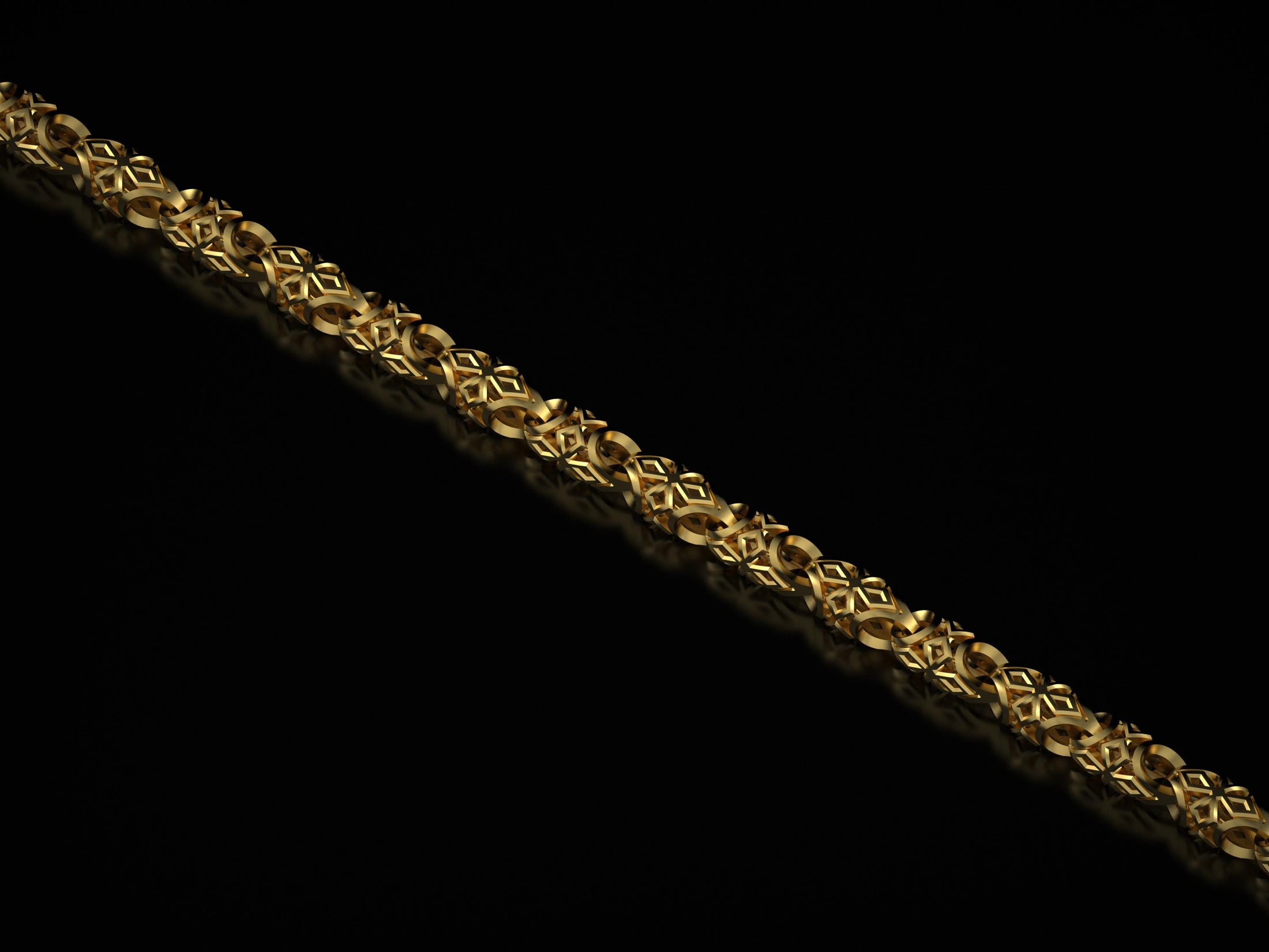 Yellow gold gothic chain with star motifs