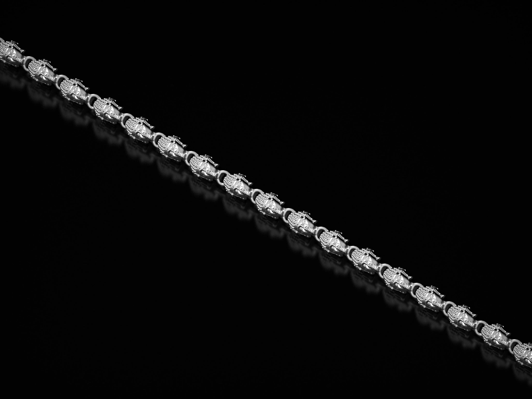 Polished silver spiritual chain