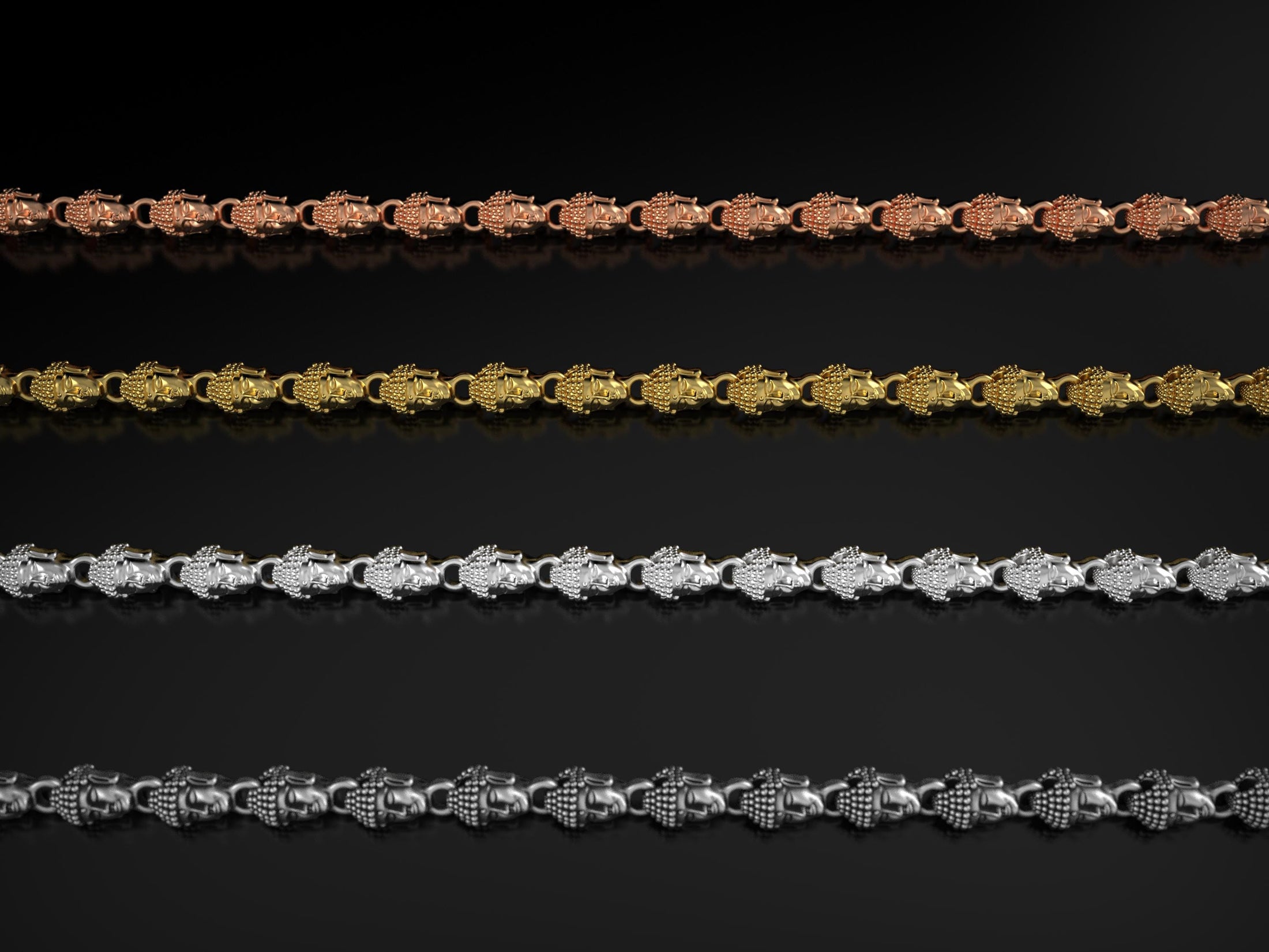 All four finishes side by side