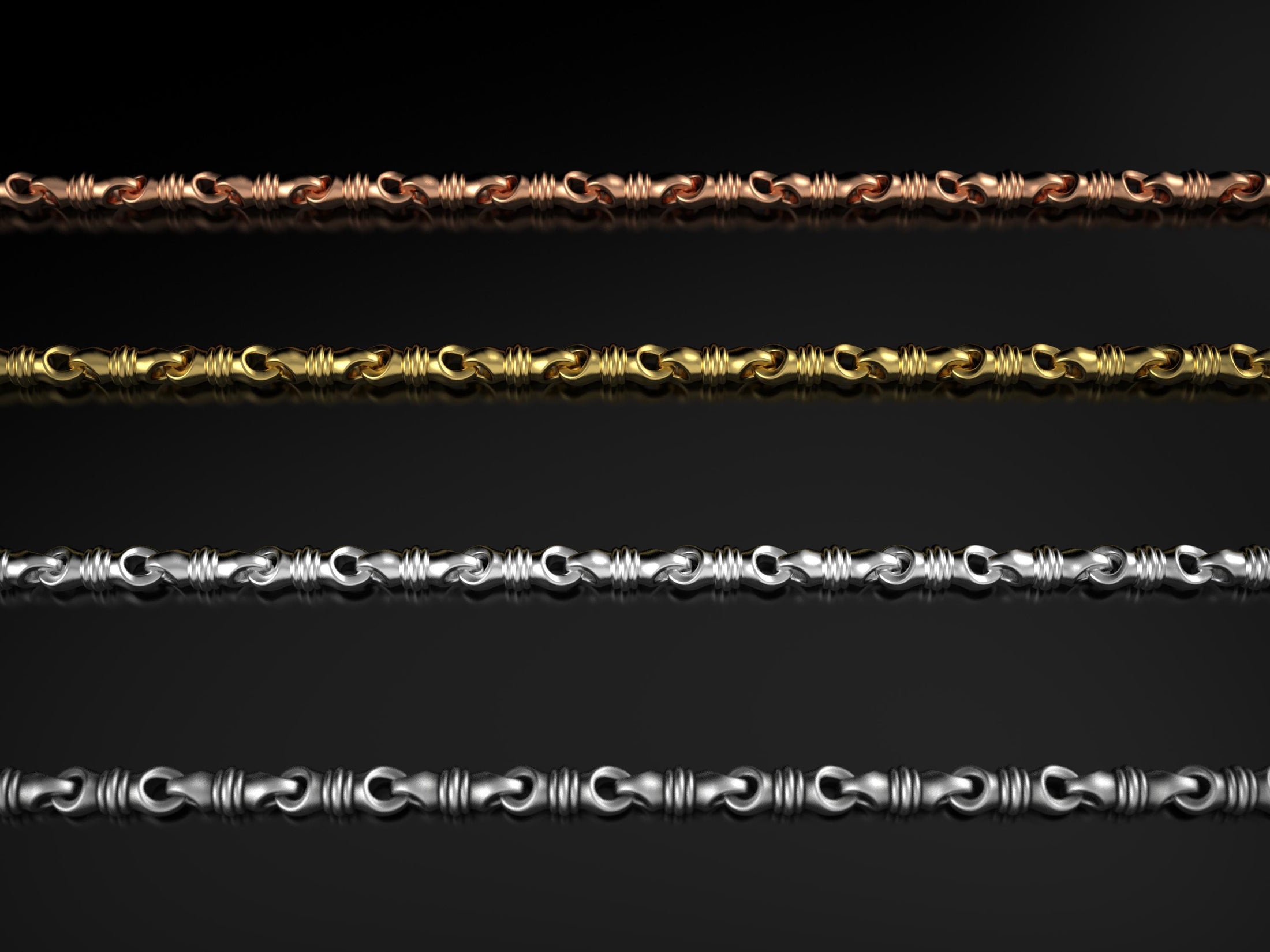 Strong four different finishes 925 silver chains