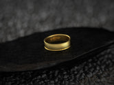14K gold plated diagonal groove wedding ring