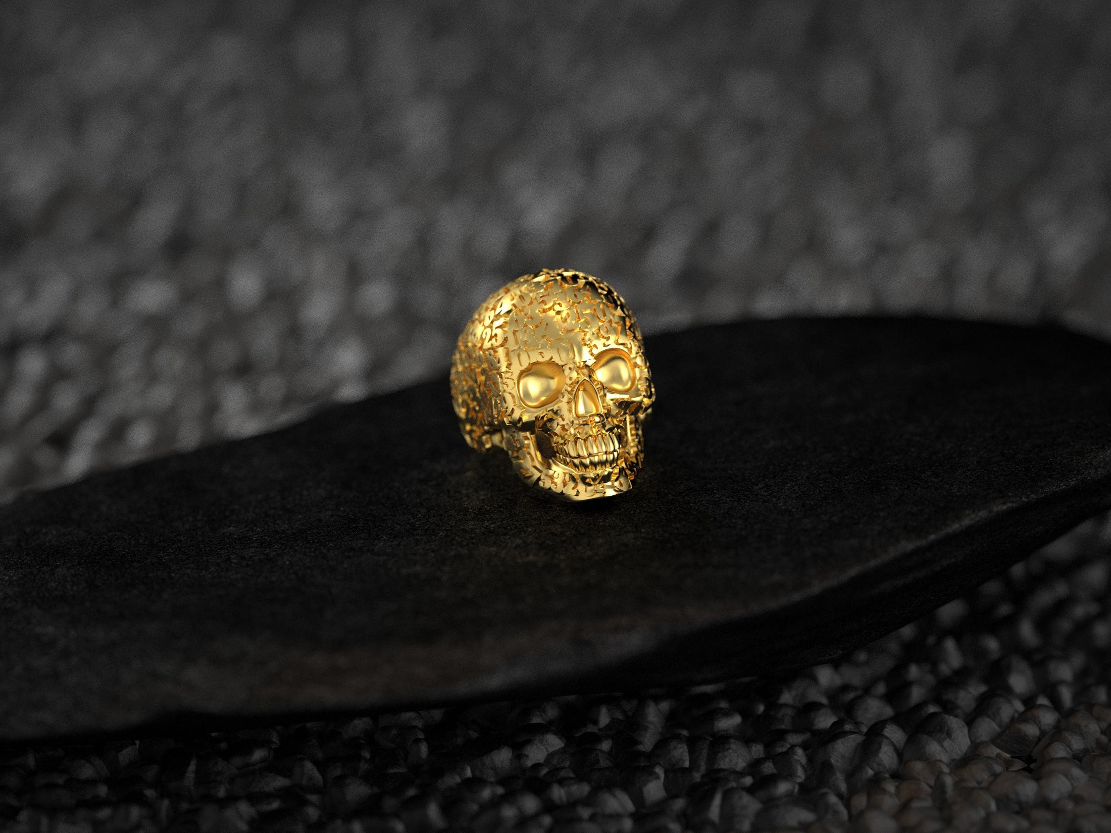 Cronus Skull Numerology 925 Sterling Silver Signet Ring, Memento Mori Jewelry