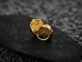 Load image into Gallery viewer, Rear interior view of gold dragon signet ring.
