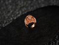 Load image into Gallery viewer, Front view of rose gold-plated dragon skull ring.
