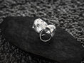 Load image into Gallery viewer, Rear interior view of silver werewolf signet band.
