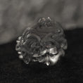 Load image into Gallery viewer, Front close-up of Medusa head ring in silver finish.

