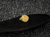 Gold plated Eagle Signet Ring with royal detailing and fine edges