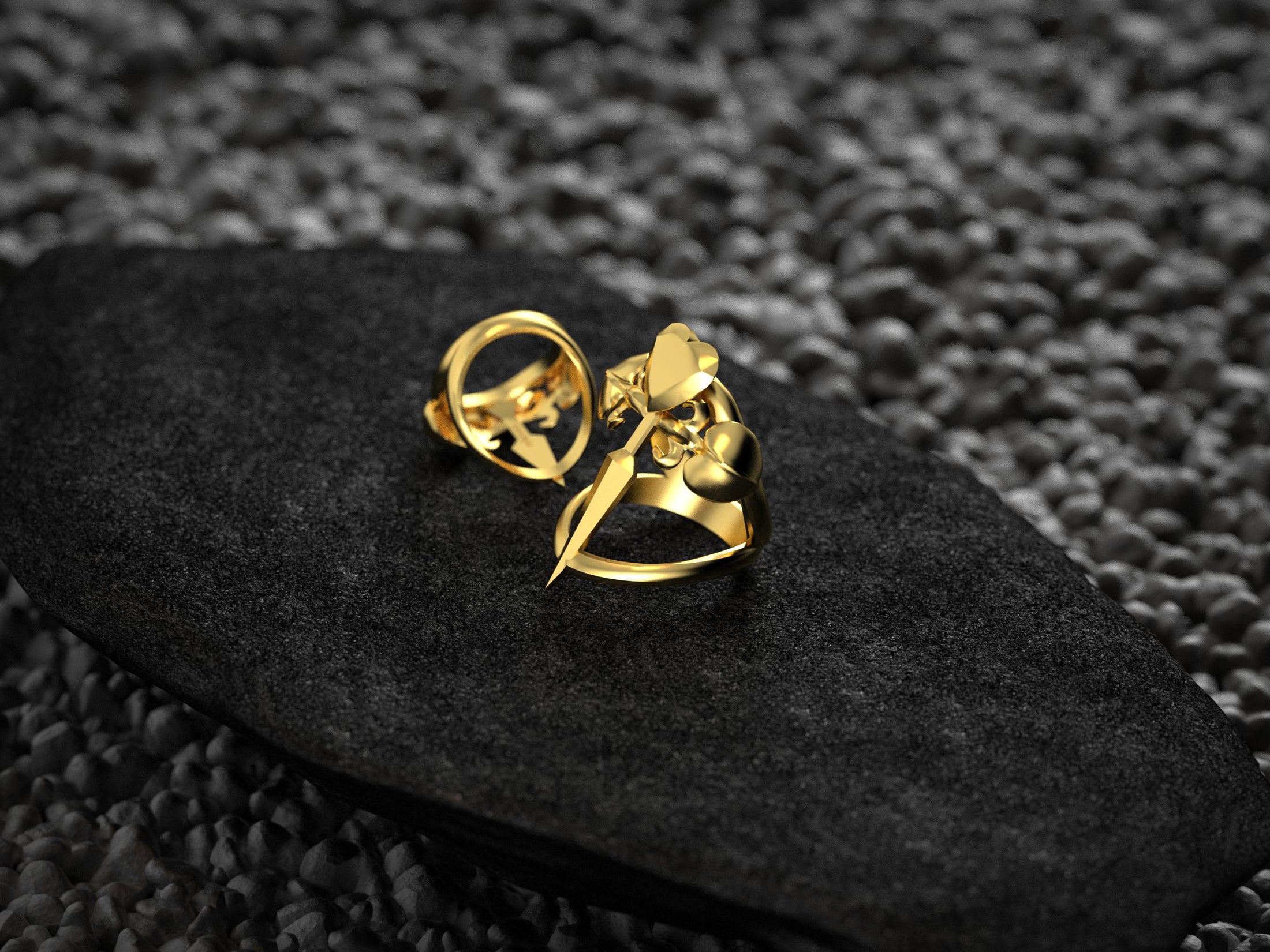 Heart Dagger Ring – Sterling Silver Love and Pain Statement Ring for Gothic, Romantic & Symbolic Jewelry Style