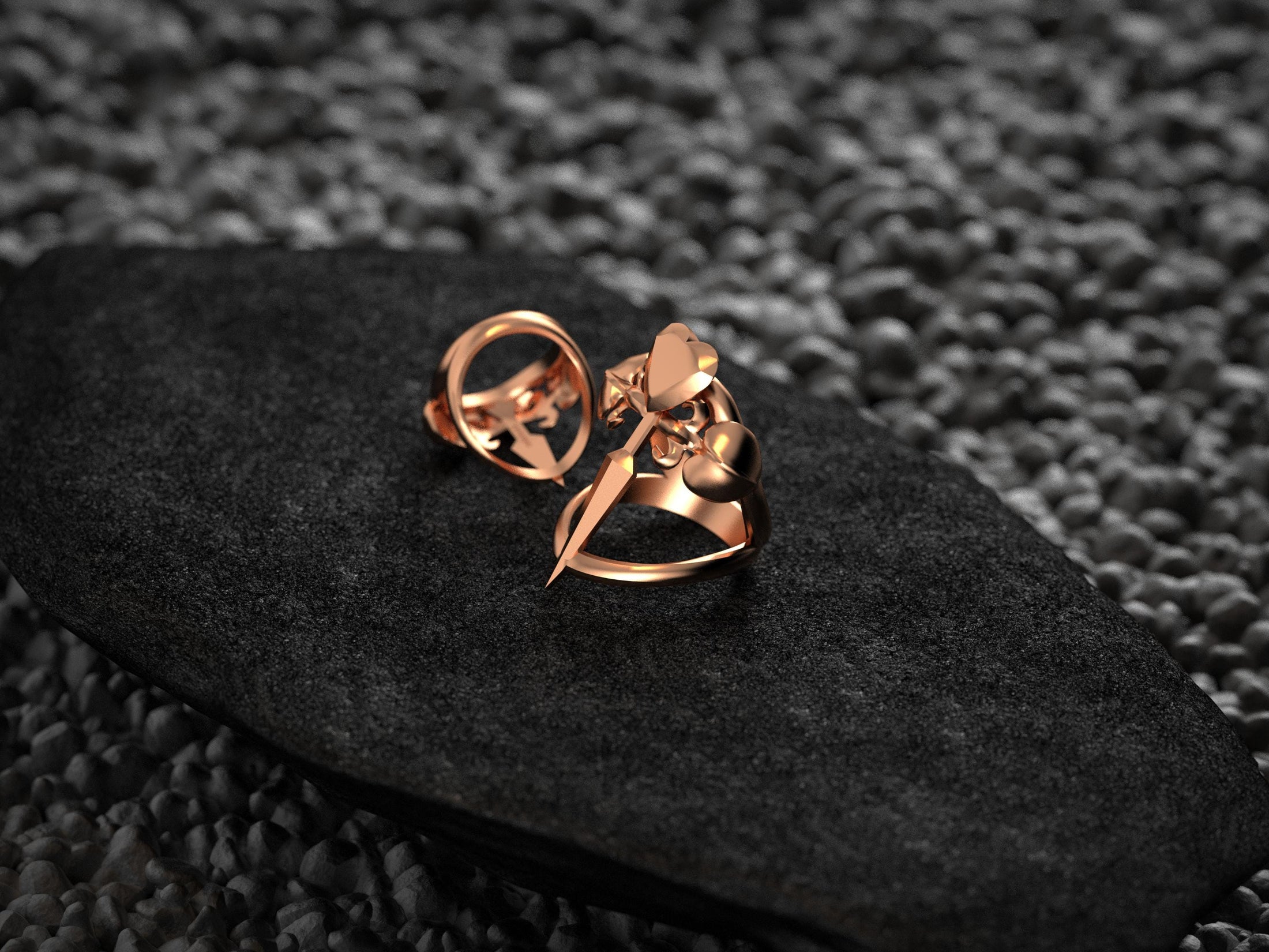 Heart Dagger Ring – Sterling Silver Love and Pain Statement Ring for Gothic, Romantic & Symbolic Jewelry Style