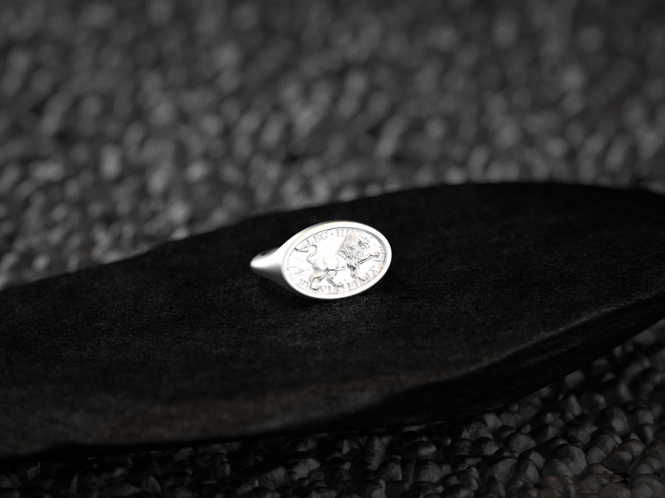 Roman Legion Ring – LEG III Flavia Felix Antique-Style Signet Ring, Ancient Roman Military Jewelry, Men’s Sterling Silver Gift