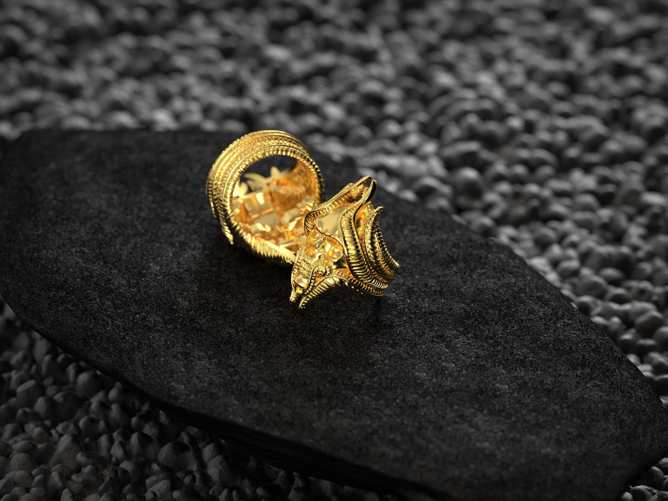 Lich Skull Wizard Ring – Gothic Fantasy DnD Jewelry for Dark Mage, Undead Sorcerer Ring in Sterling Silver