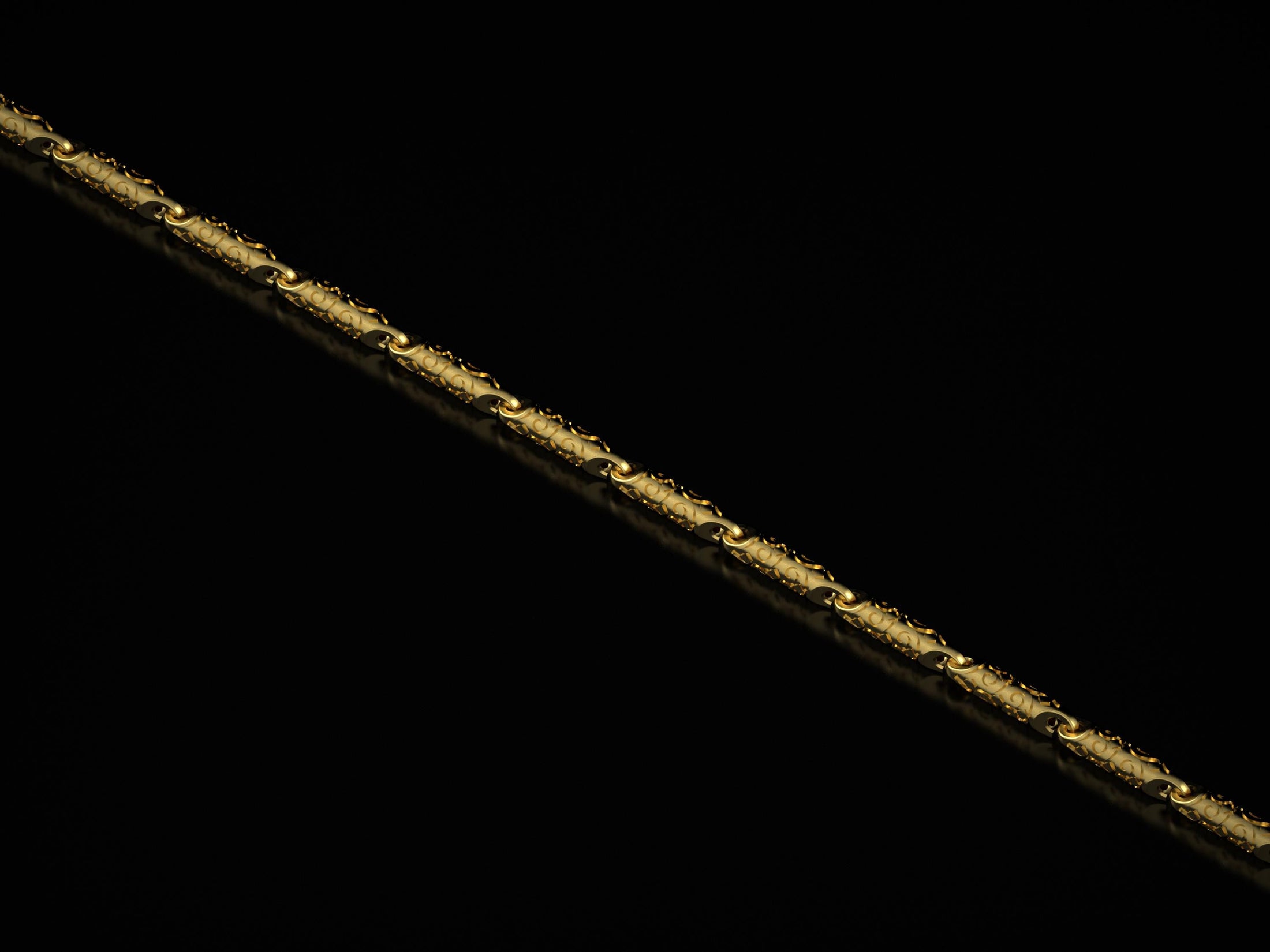 Gold plated swirl chain necklace with antique accents