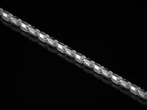 Rhodium plated wide textured chain necklace,