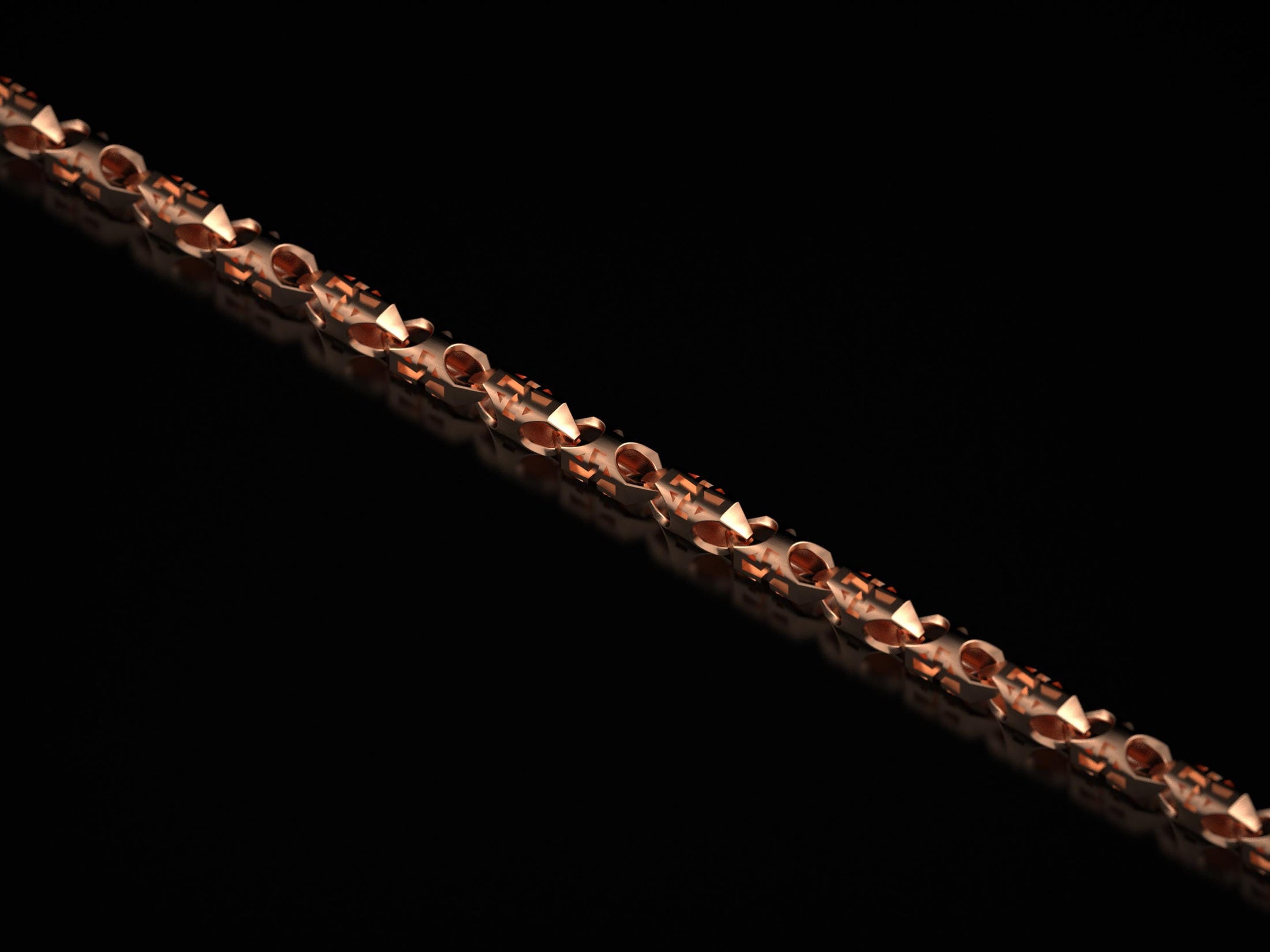 Rose gold plated sterling silver cross chain for men,