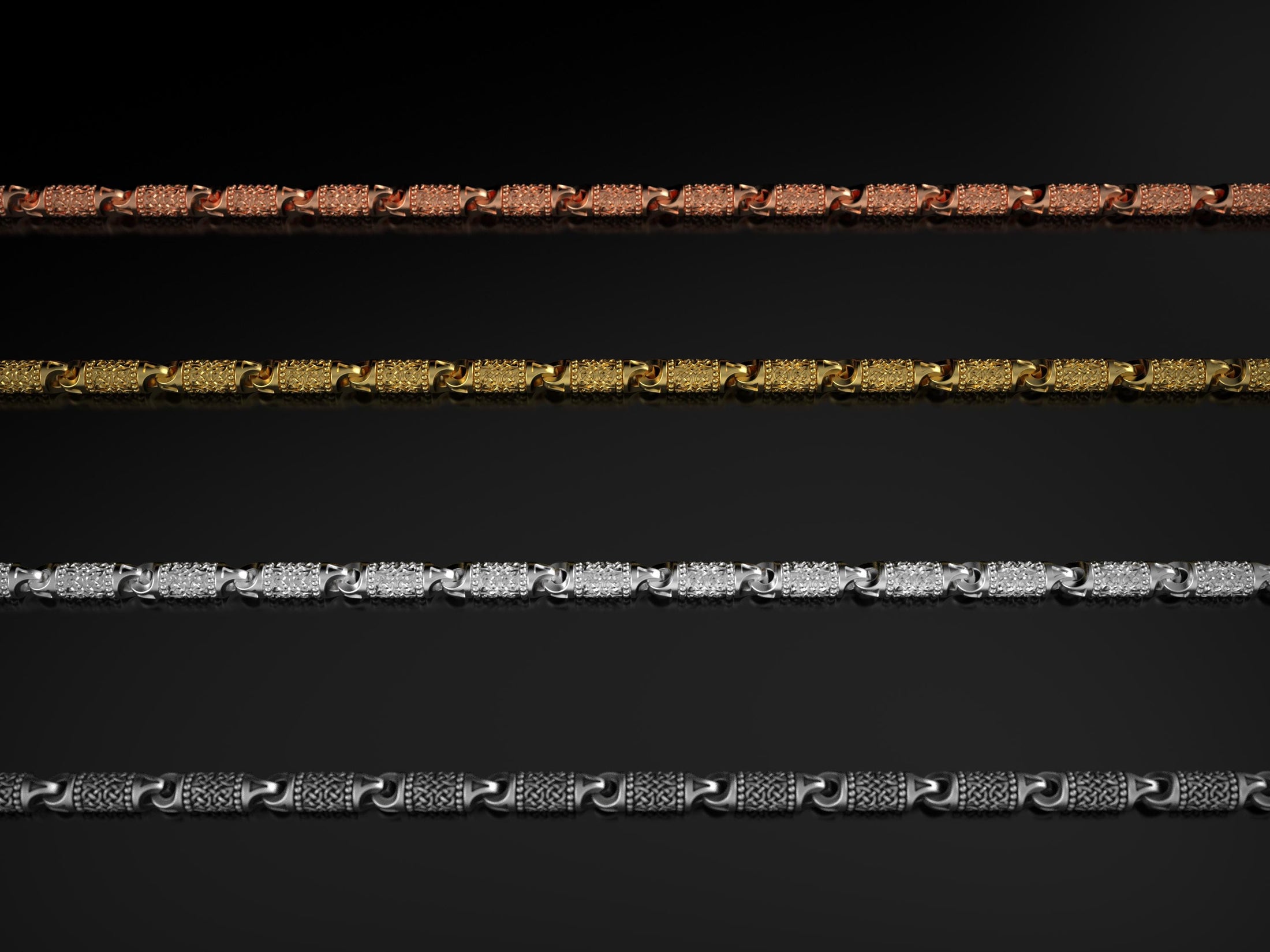 Unisex Norse-style artisan silver chain jewelry