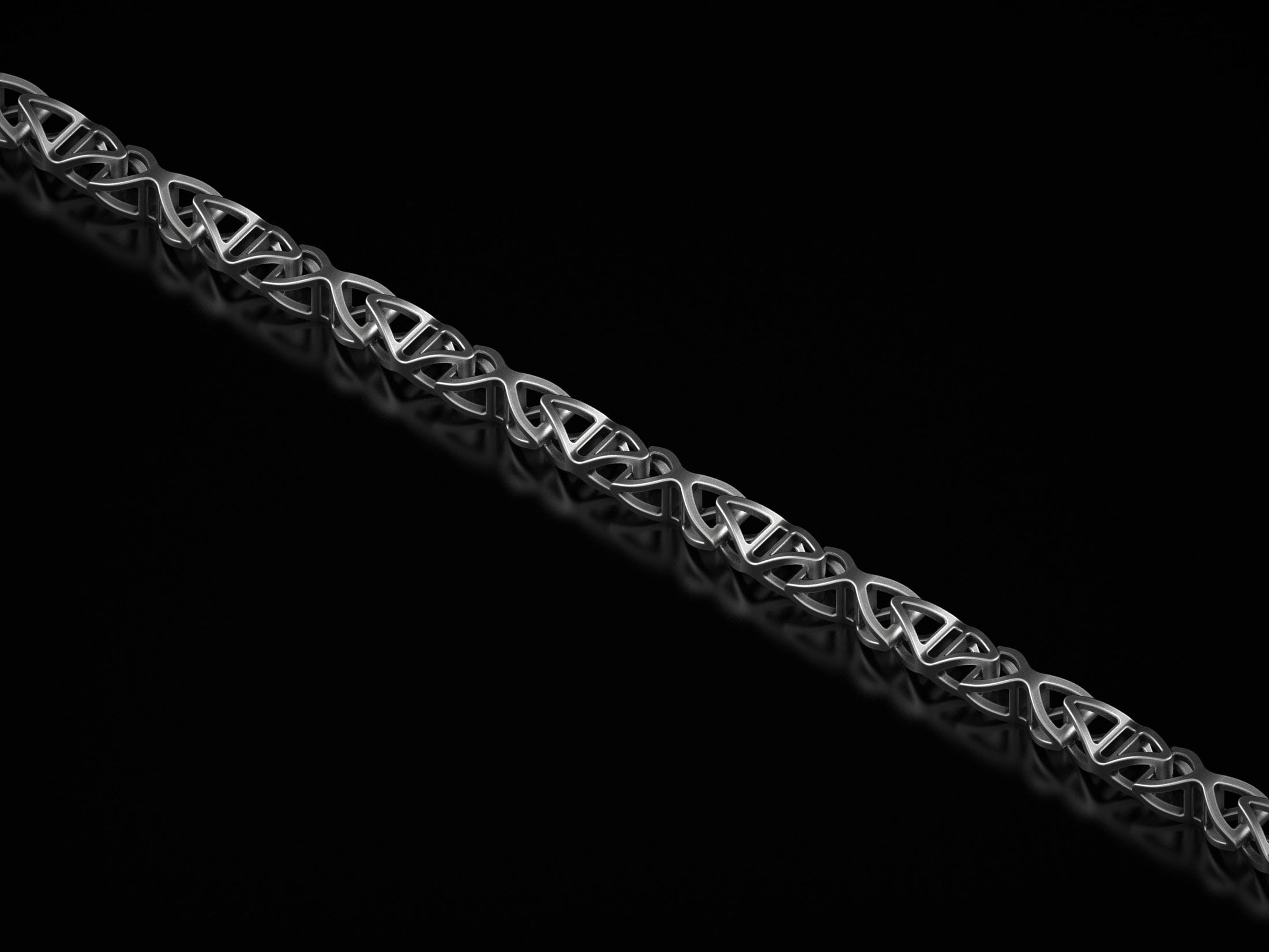 Full view of oxidized DNA chain with spiral pattern