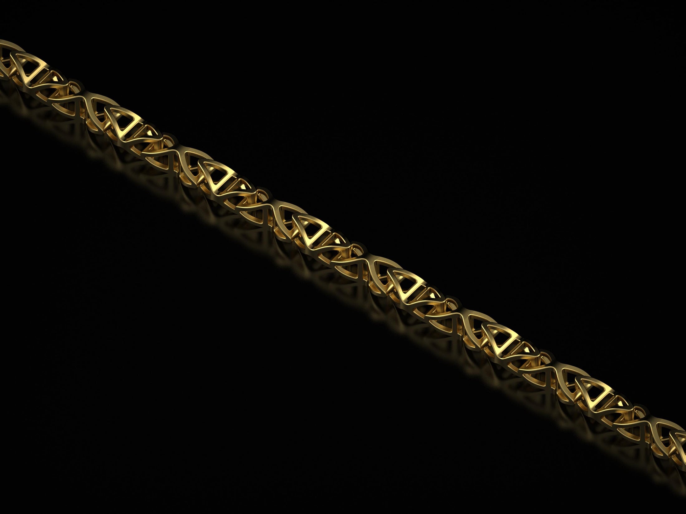 Gold-plated DNA-inspired chain necklace