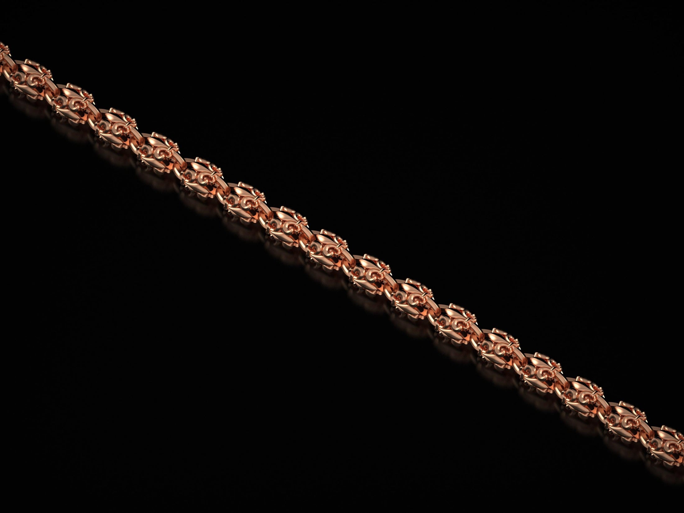 Fleur-de-Lis Link Chain Necklace – 925 Sterling Silver
