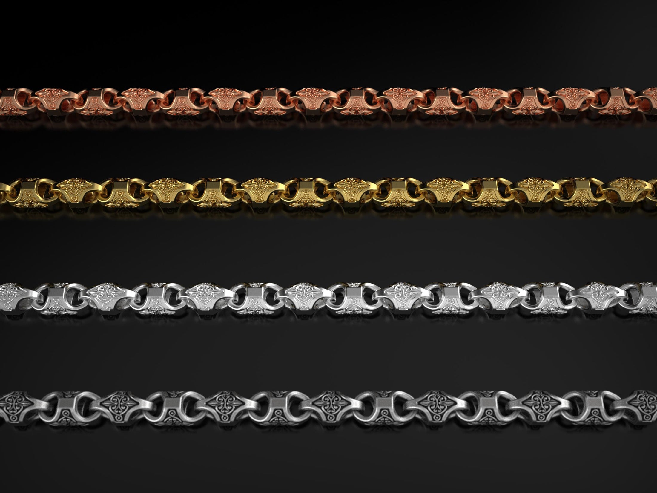 Macro detail of oxidized Viking link texture