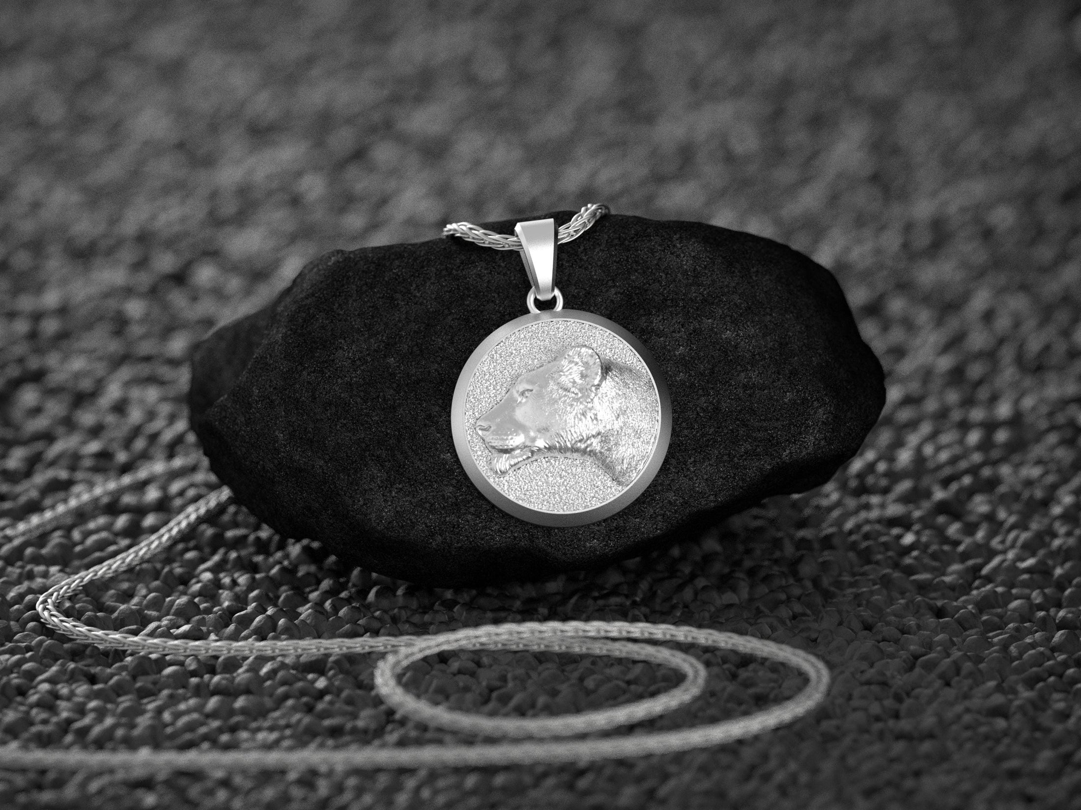 Gold Lioness Pendant - Engravable