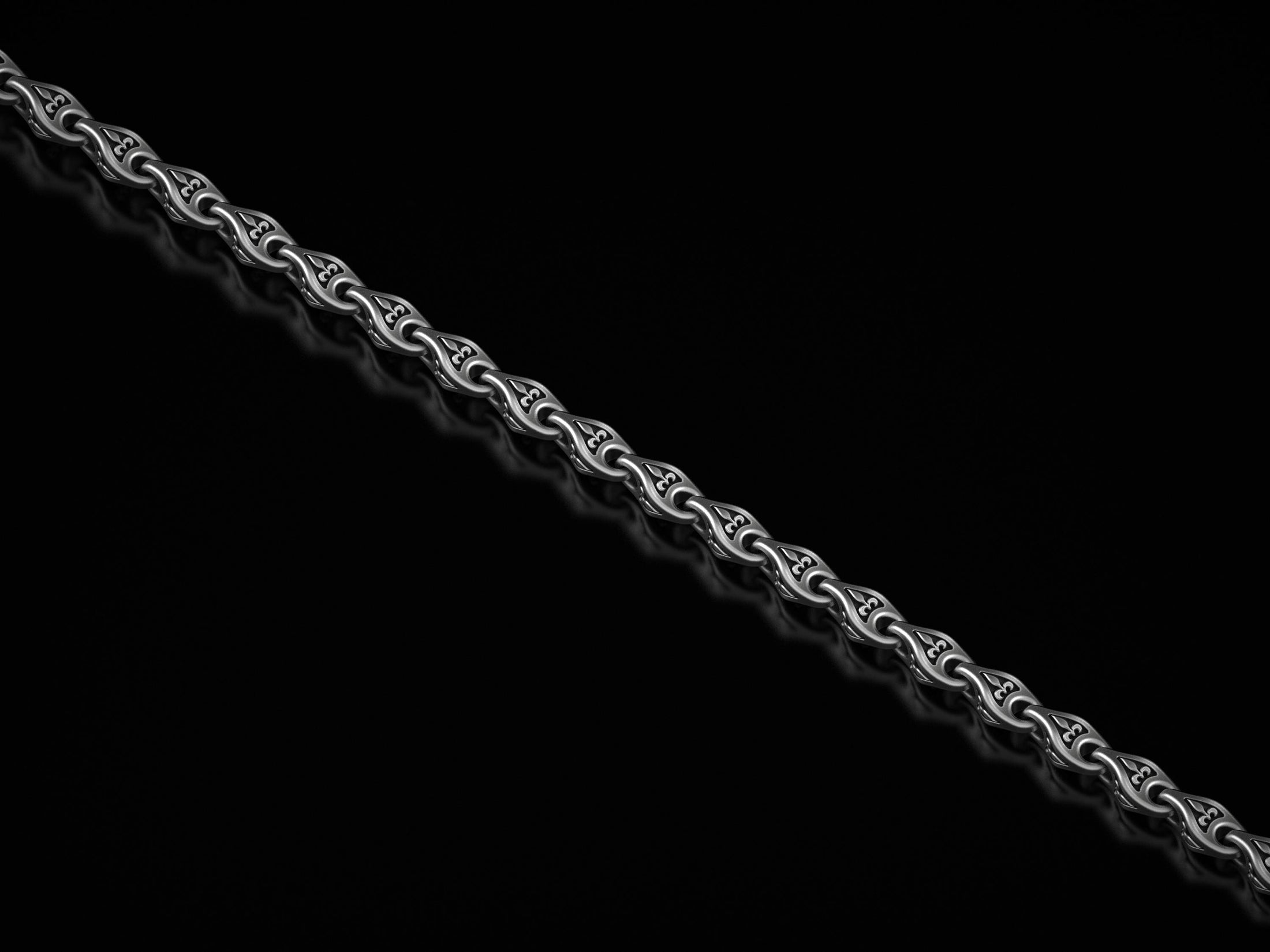 Dark gothic chain design on black background