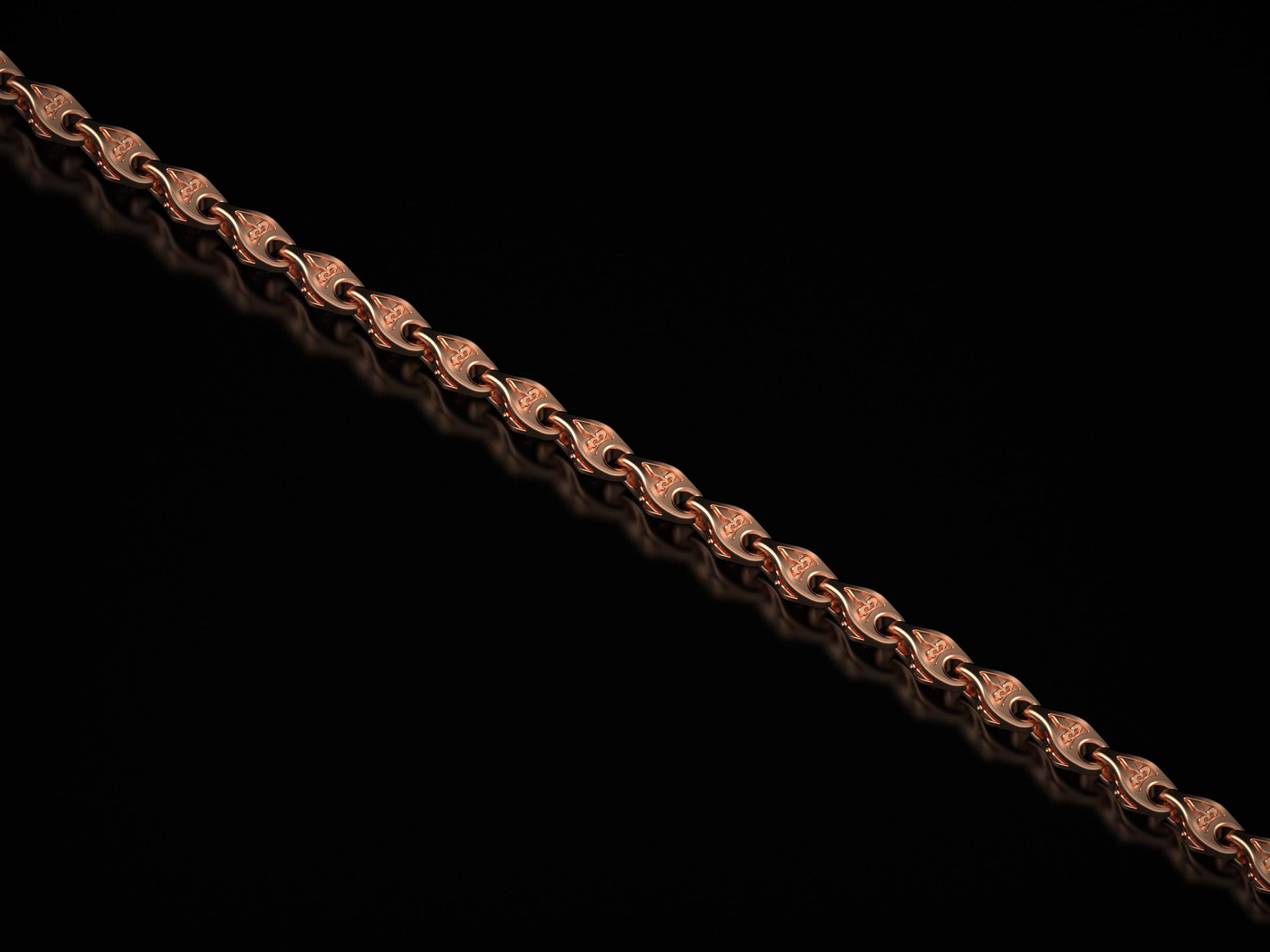 Rose gold Fleur-de-Lis men’s necklace