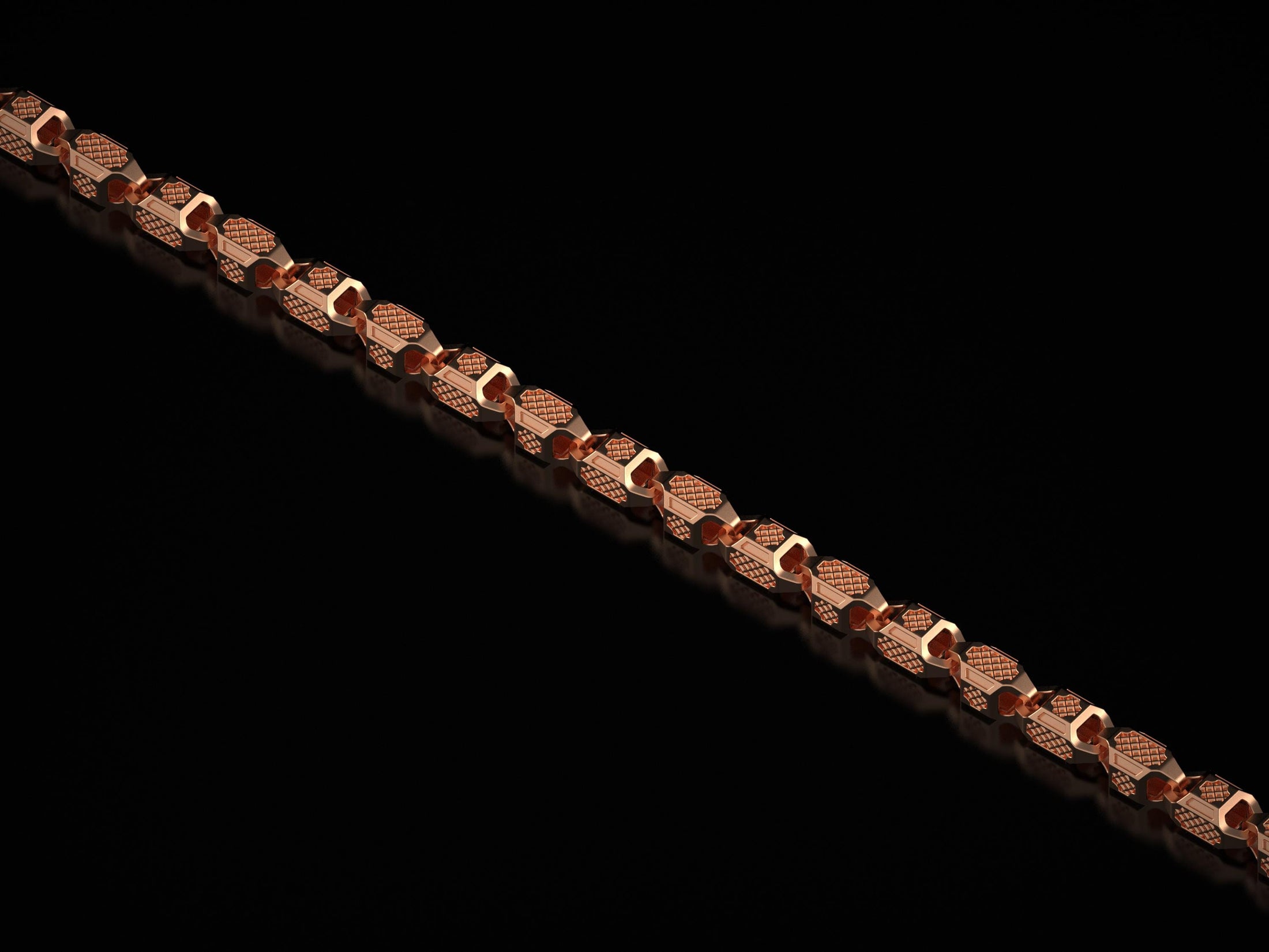 Rose gold futuristic armor chain