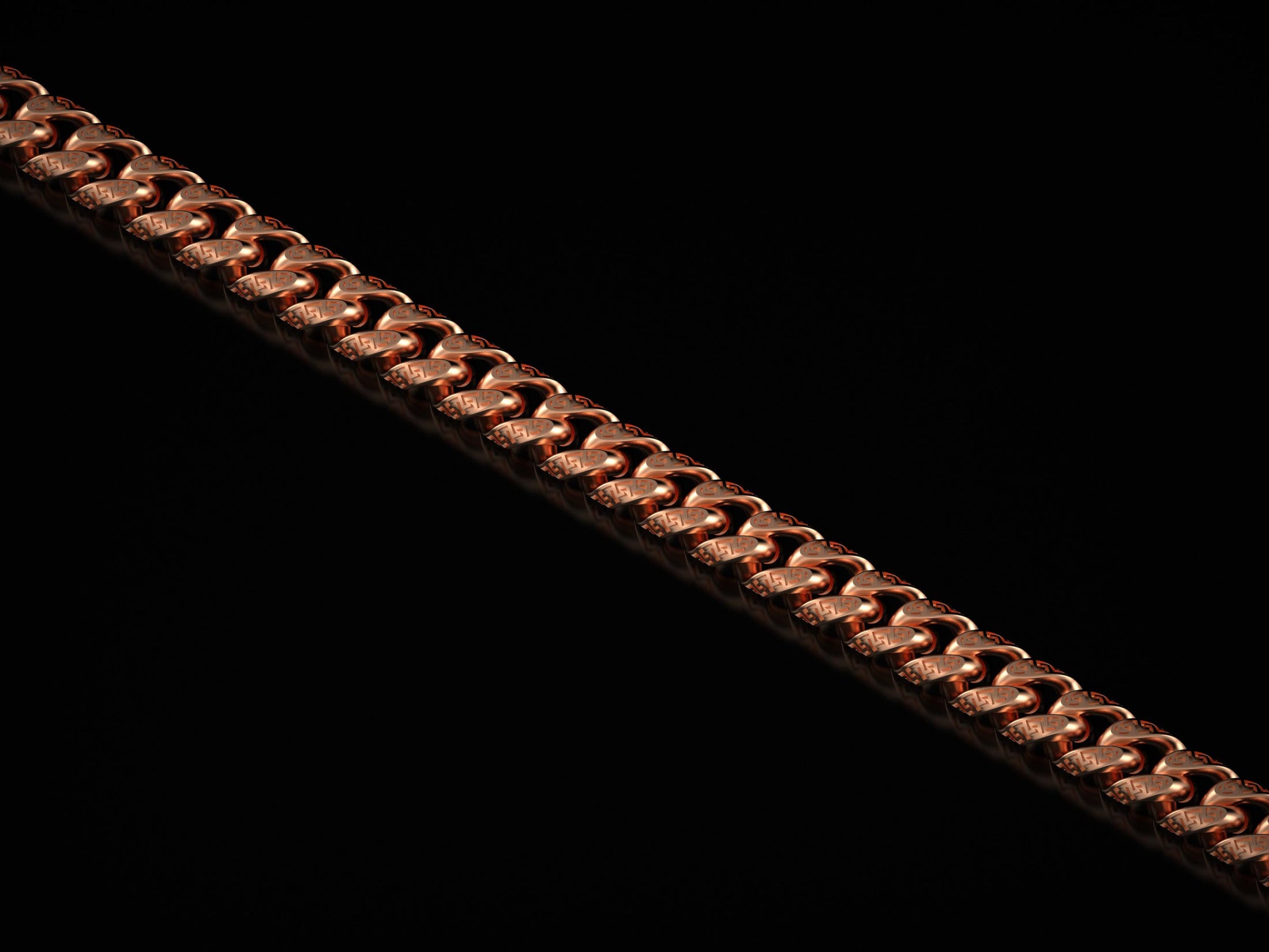 Rose gold Greek Cuban chain for men