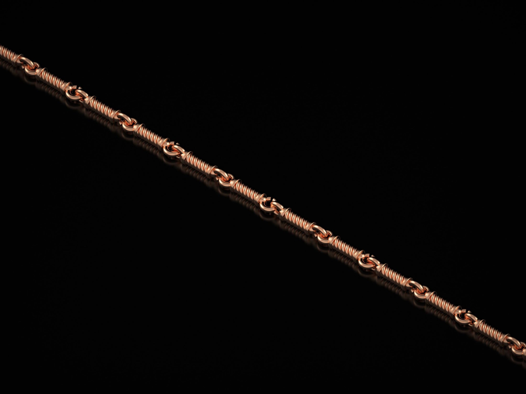 Rose gold plated men&#39;s chain necklace