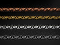Load image into Gallery viewer, Close-up detail of Celtic knot engraved silver link chain
