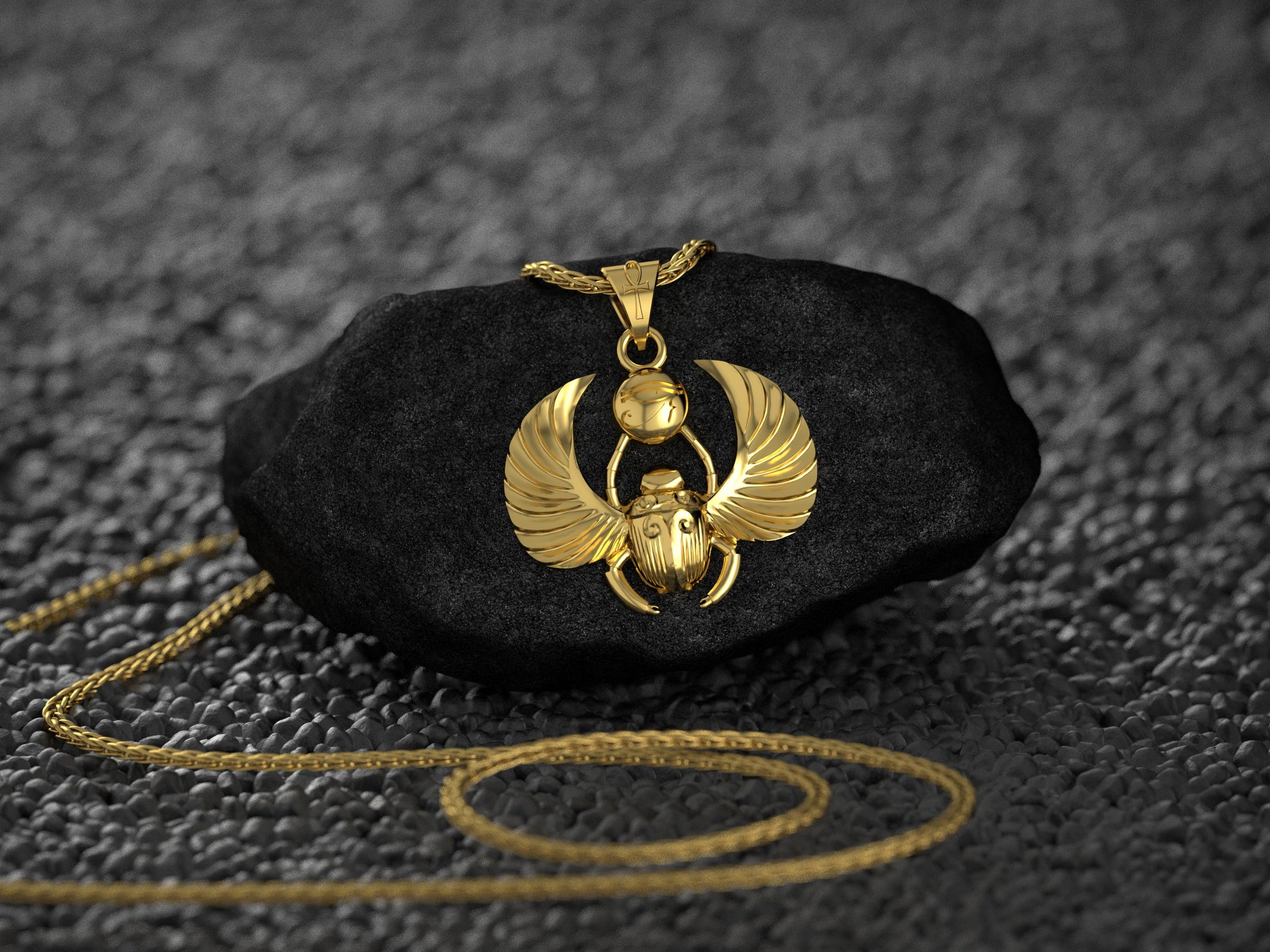 Scarab Horus Ancient Egypt Gift Jewelry Mens Silver Necklace Egyptian Unisex Winged Accessory Pendant Oxidized Gold Plated Beetle