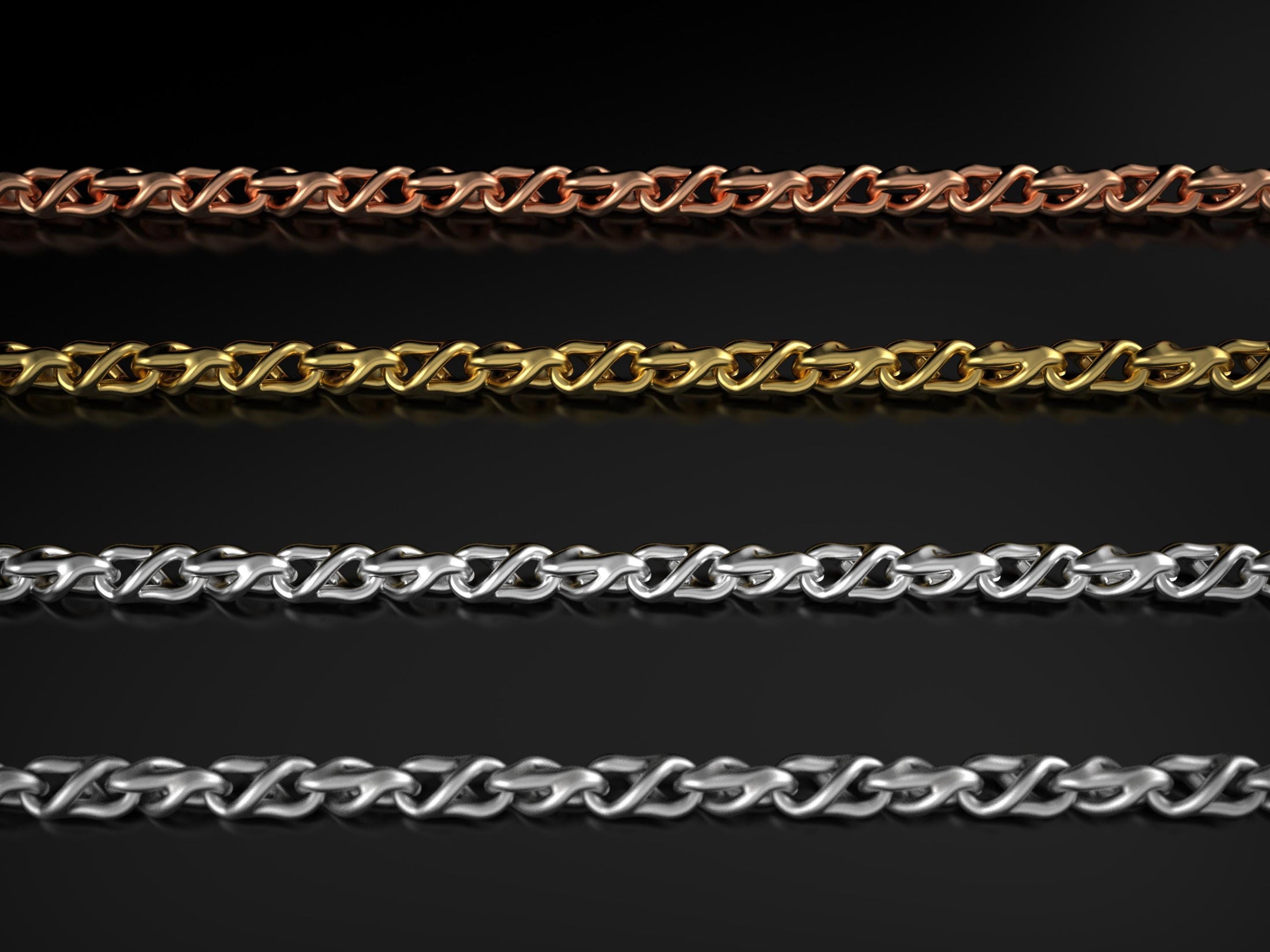 Bold Triangle Link Chain Necklace – Geometric Statement Chain in Solid Sterling Silver